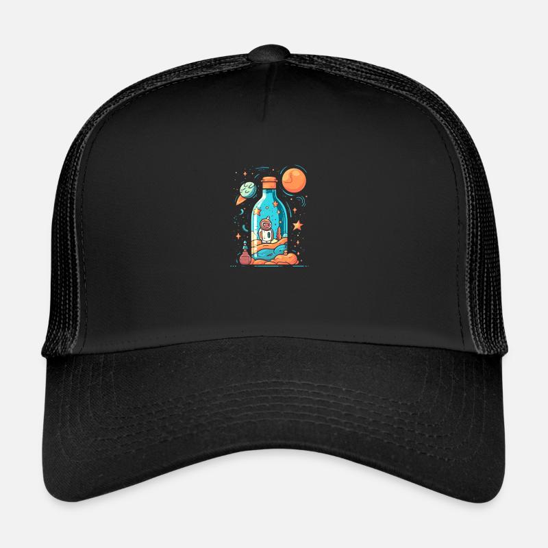 Astronaut Milchstrasse - Trucker Cap - Schwarz/Schwarz