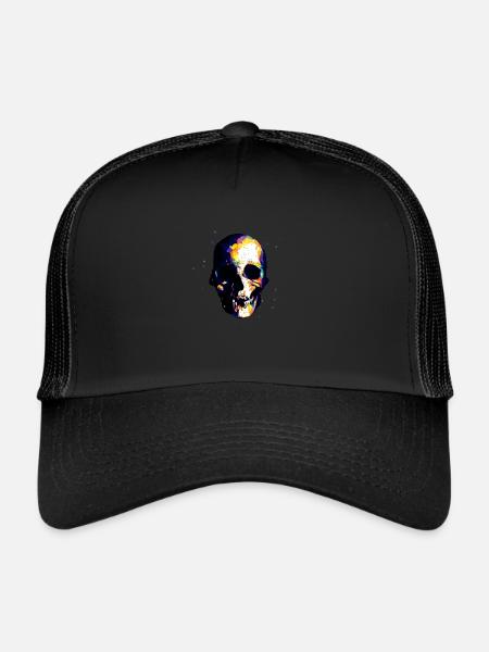Crâne - Casquette trucker  - noir/noir - Devant