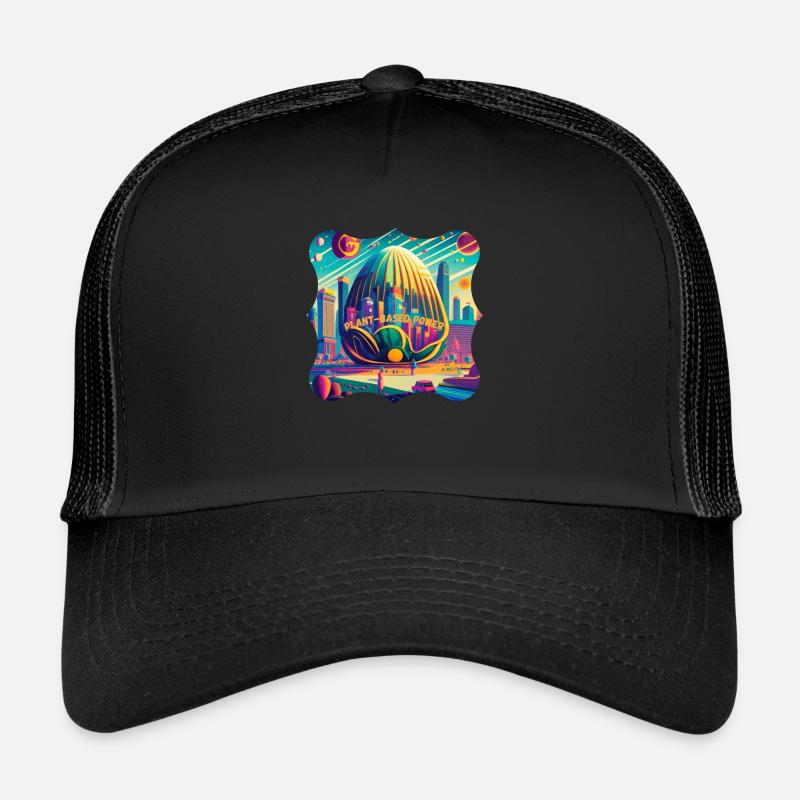Futuristischer Kohlstadt-Pflanzenstrom Trucker Cap