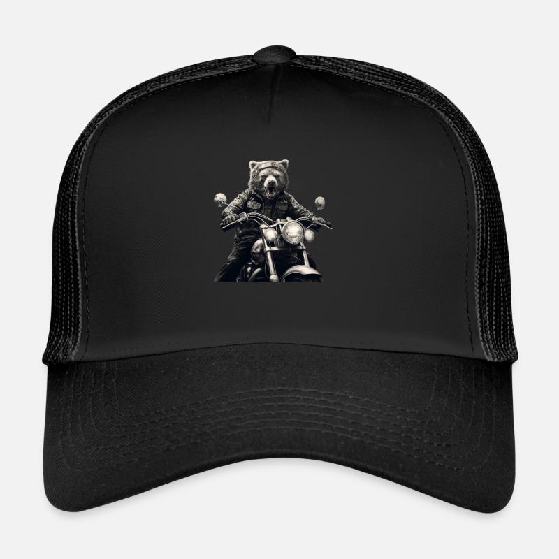 Biker Bear - Trucker Cap - black/black