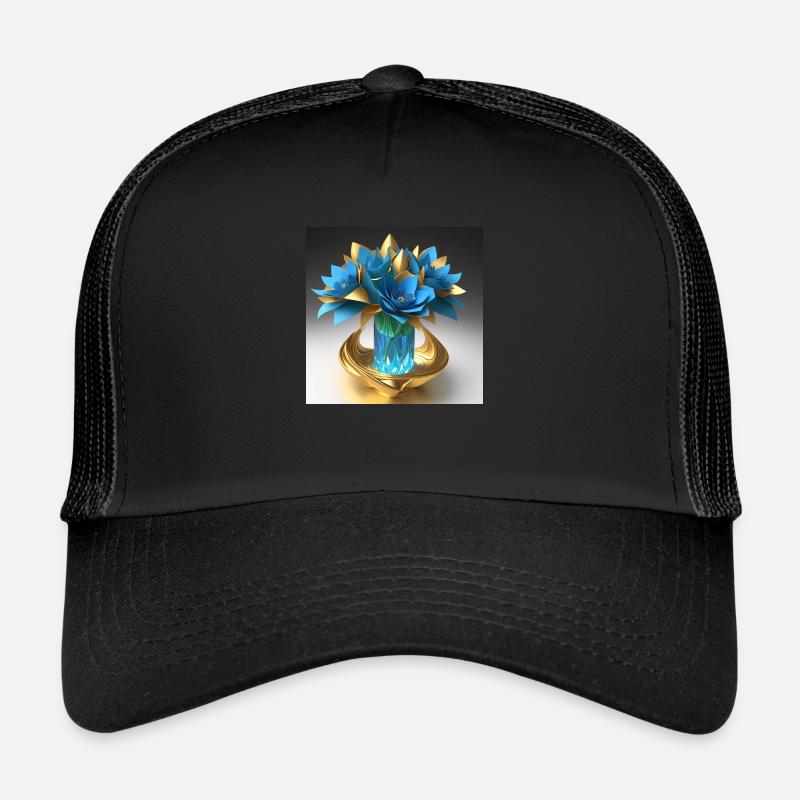 Fleurs dans un vase en cristal Casquette trucker 