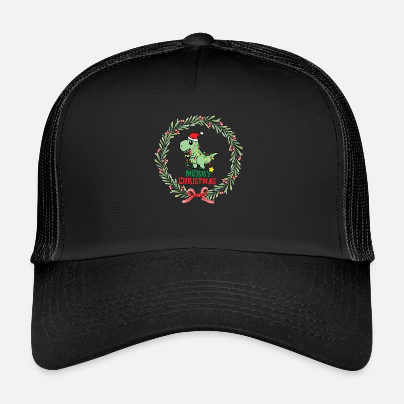 Merry Christmas Dinosaur Trucker Cap