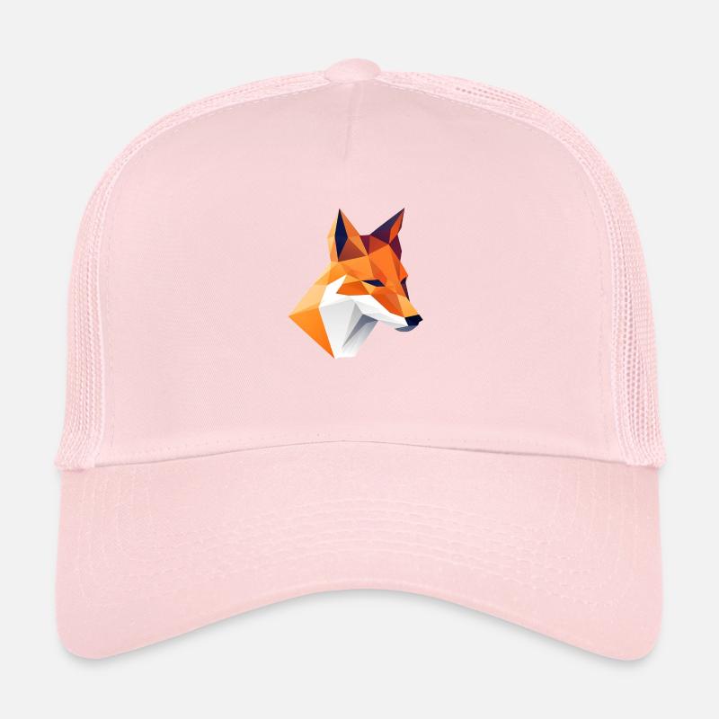 Fox Head Low Poly Logo Design Trucker Cap