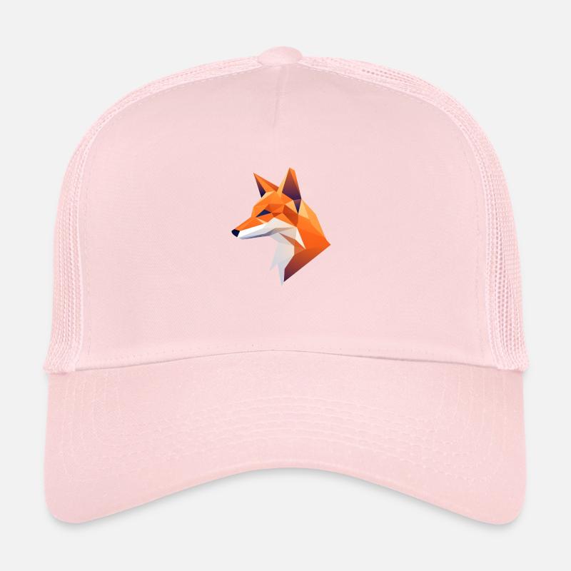 Fox Head Low Poly Logo Design Trucker Cap