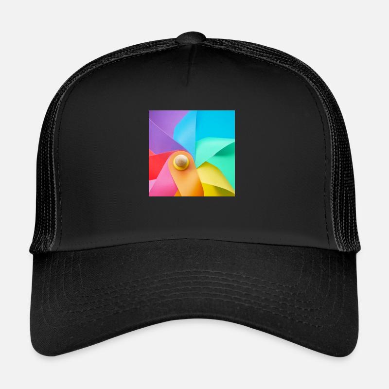 Windmühle in Regenbogenfarben Detail Trucker Cap