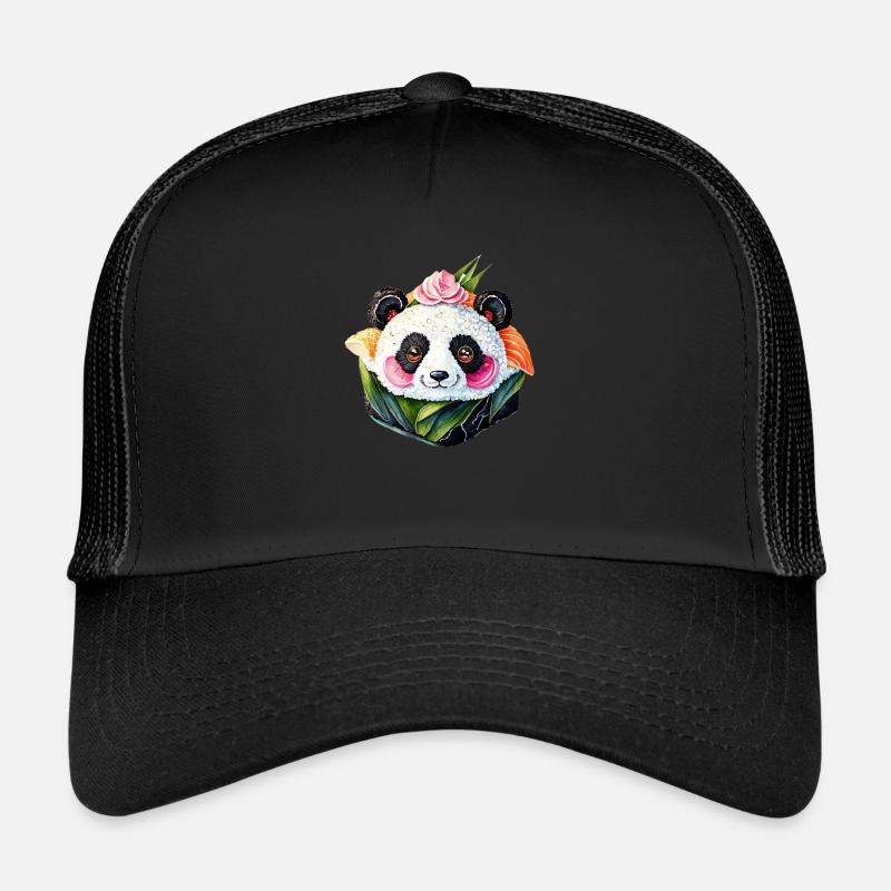 Sushi-Panda - Trucker Cap - Schwarz/Schwarz