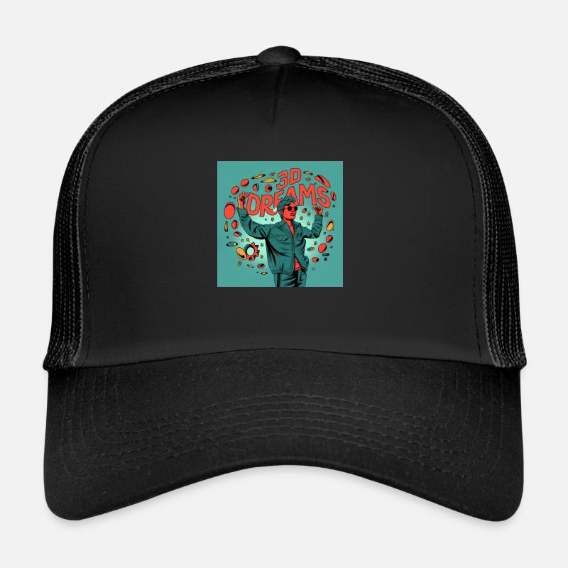 Rêves 3D - Casquette trucker  - noir/noir