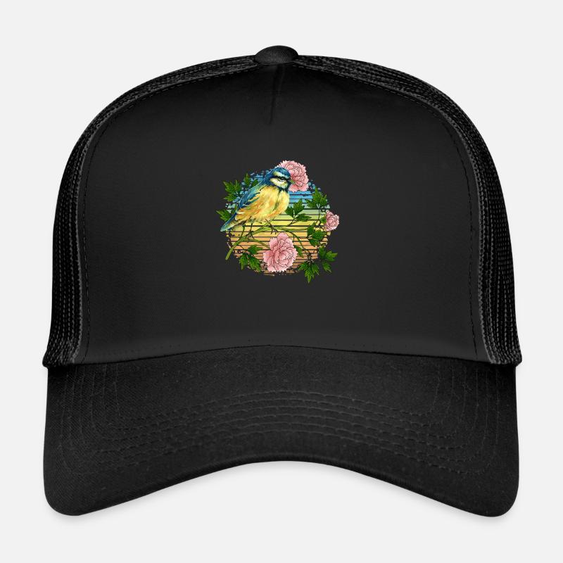 Oiseau coloré - Casquette trucker  - noir/noir
