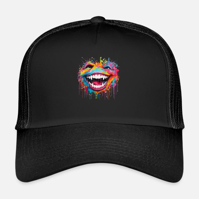 verrücktes Lachen - Trucker Cap - Schwarz/Schwarz