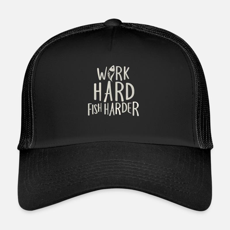 Work Hard Fish Harder Trucker Cap