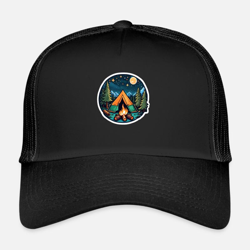 camping, tente et feu de camp Casquette trucker 