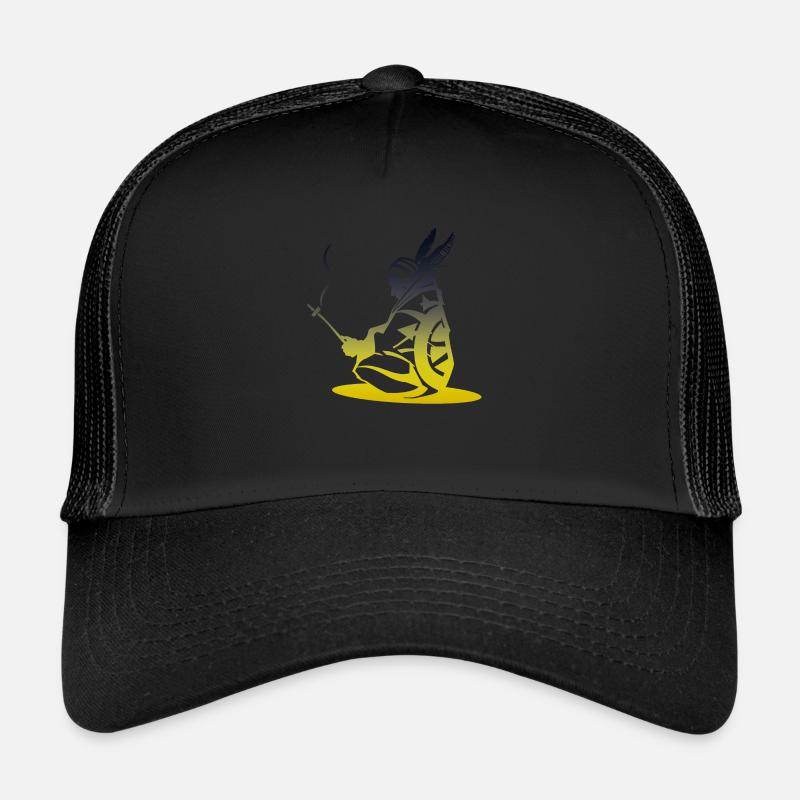Ureinwohner Amerikas Indigener Indianergeist Cowboy - Trucker Cap - Schwarz/Schwarz