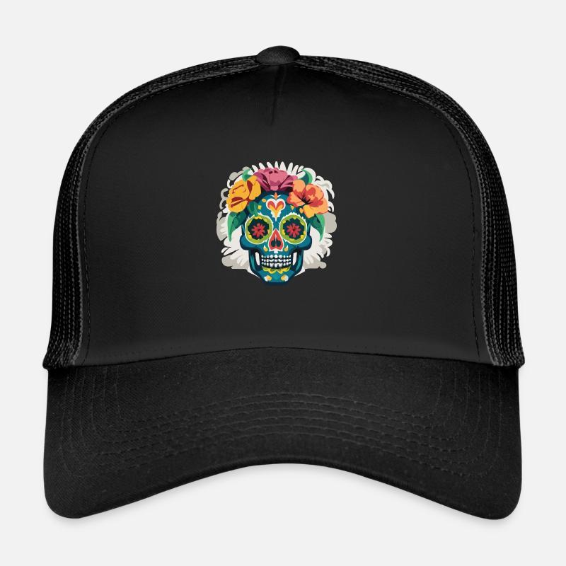 Calavera - Colorful Skull Trucker Cap
