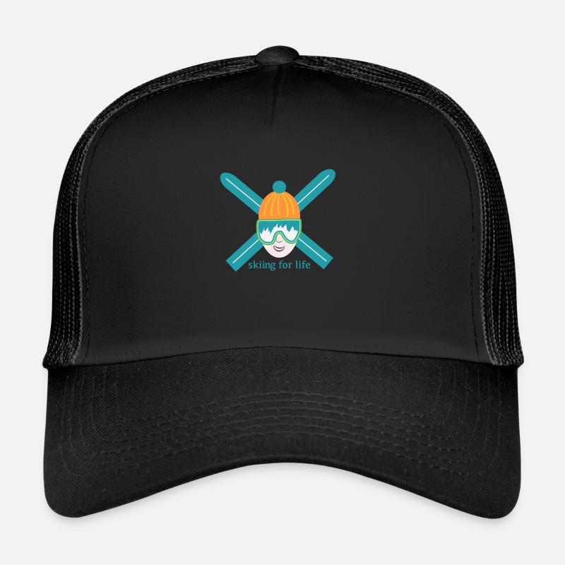 Skifahren 4 Leben - Trucker Cap - Schwarz/Schwarz