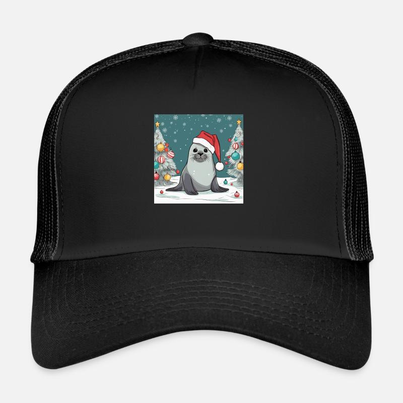 Robbe Weihnachten - Trucker Cap - Schwarz/Schwarz