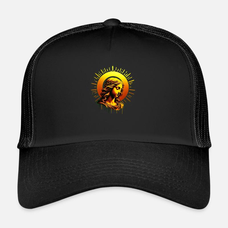 Maria Magdalena Kitschiges Heiligenbild - Trucker Cap - Schwarz/Schwarz