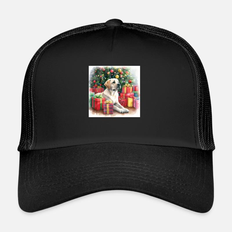 Golden Retriever à Noël Casquette trucker 
