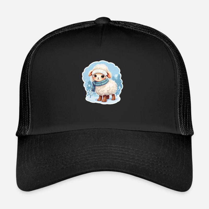 mouton mignon dans l’hiver glacial Casquette trucker 