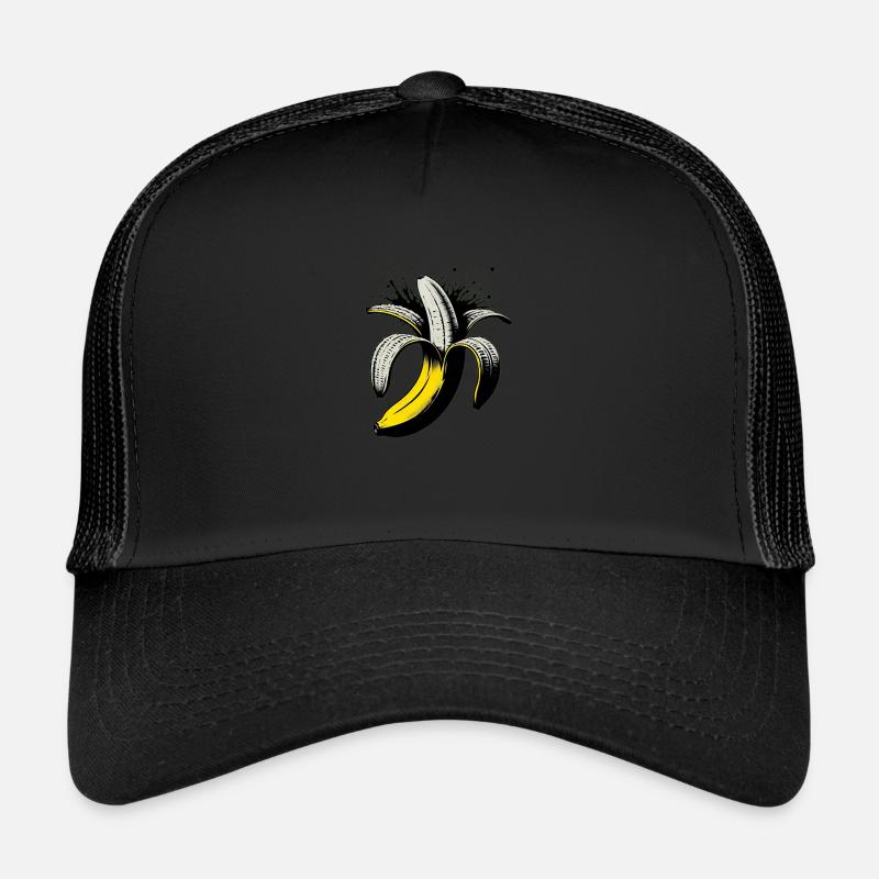 Banane essen ist gesund - Trucker Cap - Schwarz/Schwarz