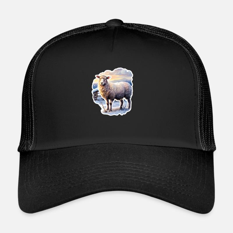 Sheep in the snow Trucker Cap