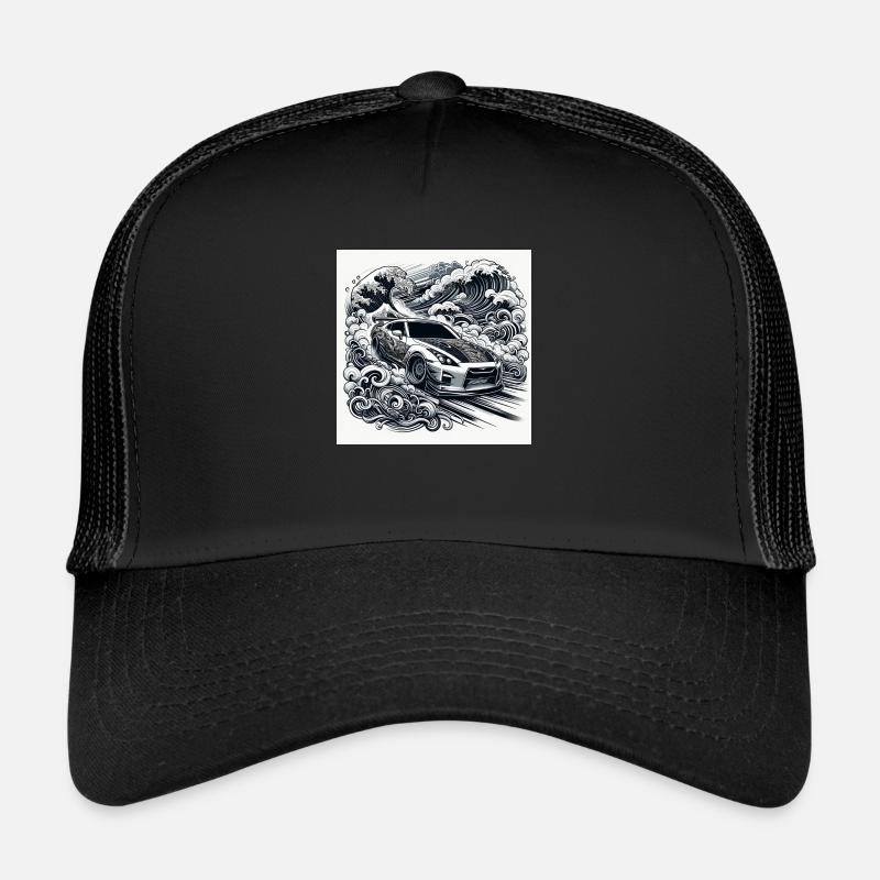 JDM GTR Drift Car - Trucker Cap - black/black