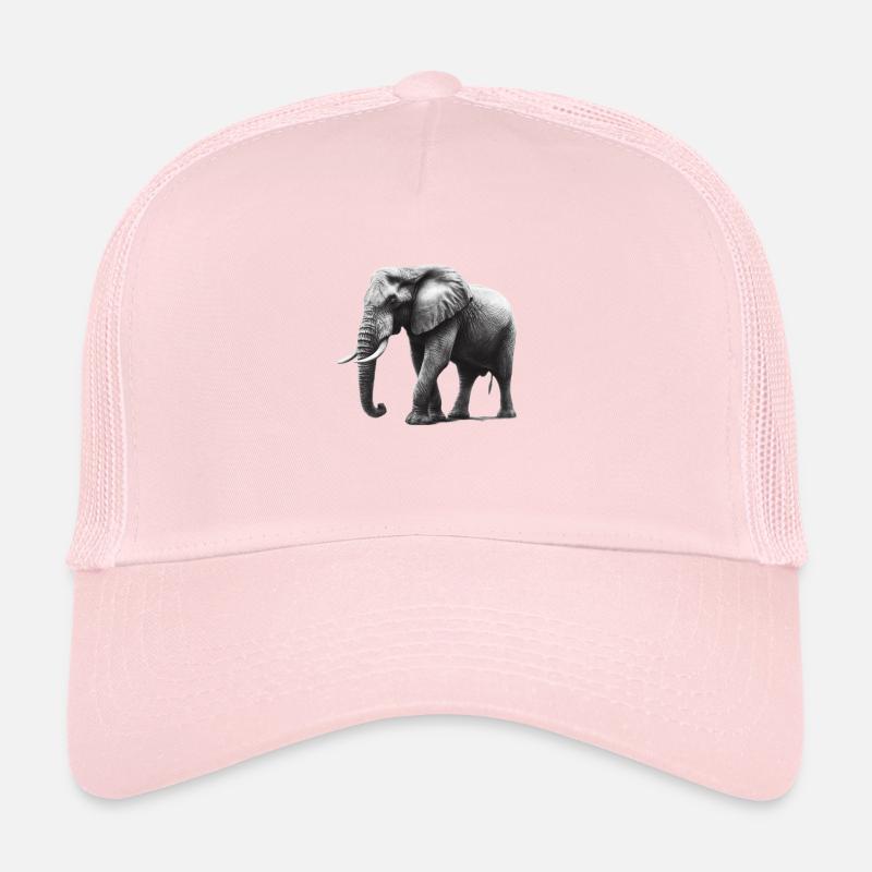 Dessiné gros éléphant gris Casquette trucker 