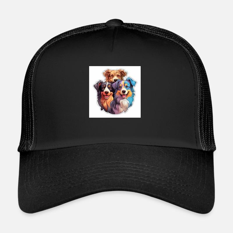Drei bunte Hunde - Trucker Cap - Schwarz/Schwarz