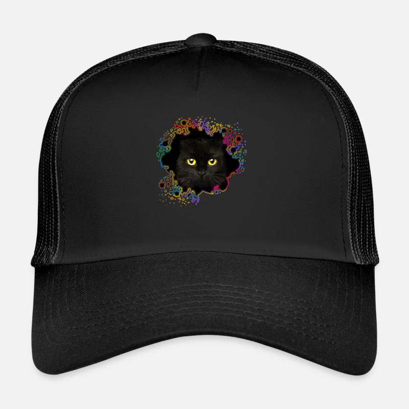 Katze - Trucker Cap - Schwarz/Schwarz