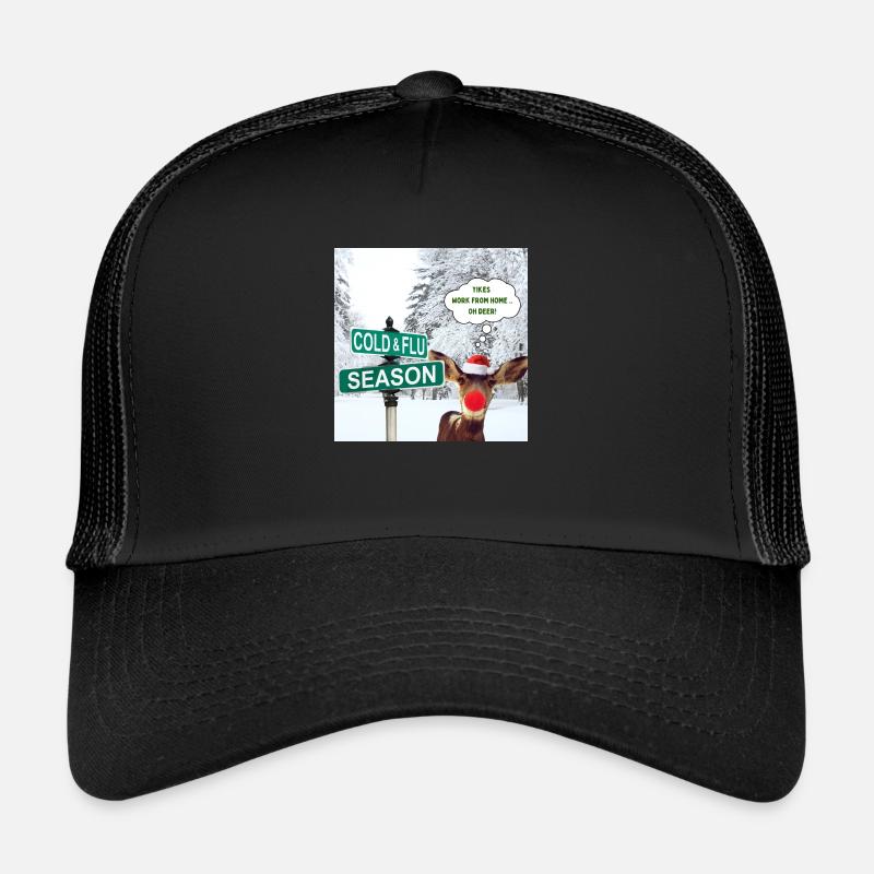 Oh Deer - Rudolf Christmas Design - Trucker Cap - black/black