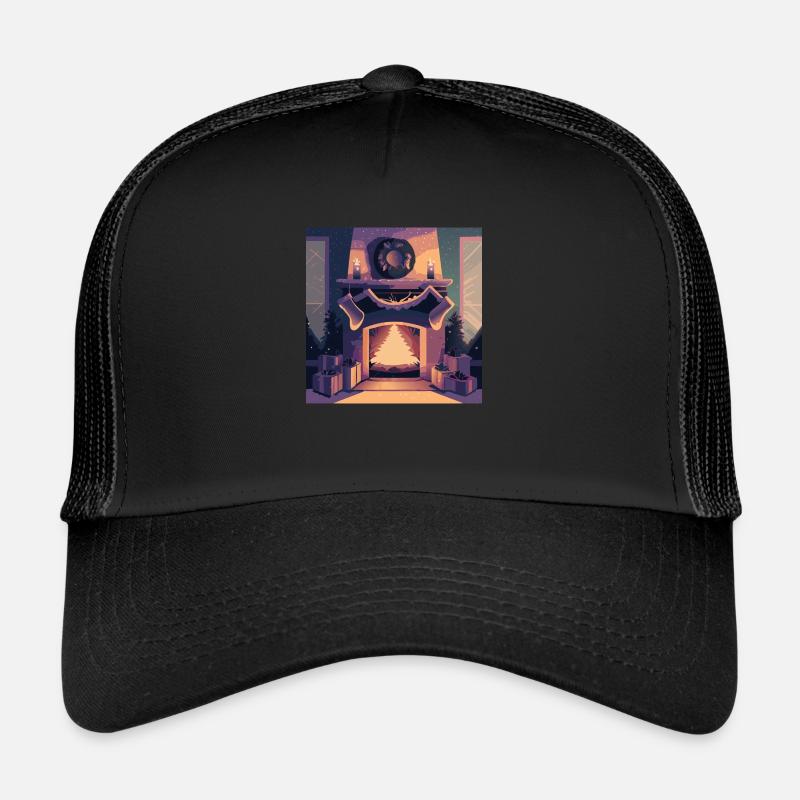 Cheminée de Noël Casquette trucker 