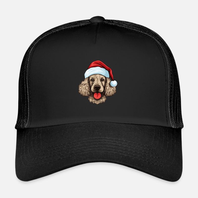 Caniche tête de chien Noël Noël Casquette trucker 