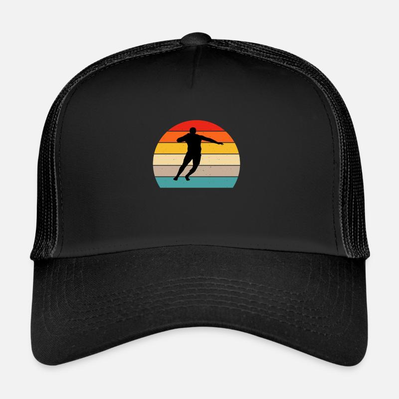 lancer du poids rétro vintage - Casquette trucker  - noir/noir