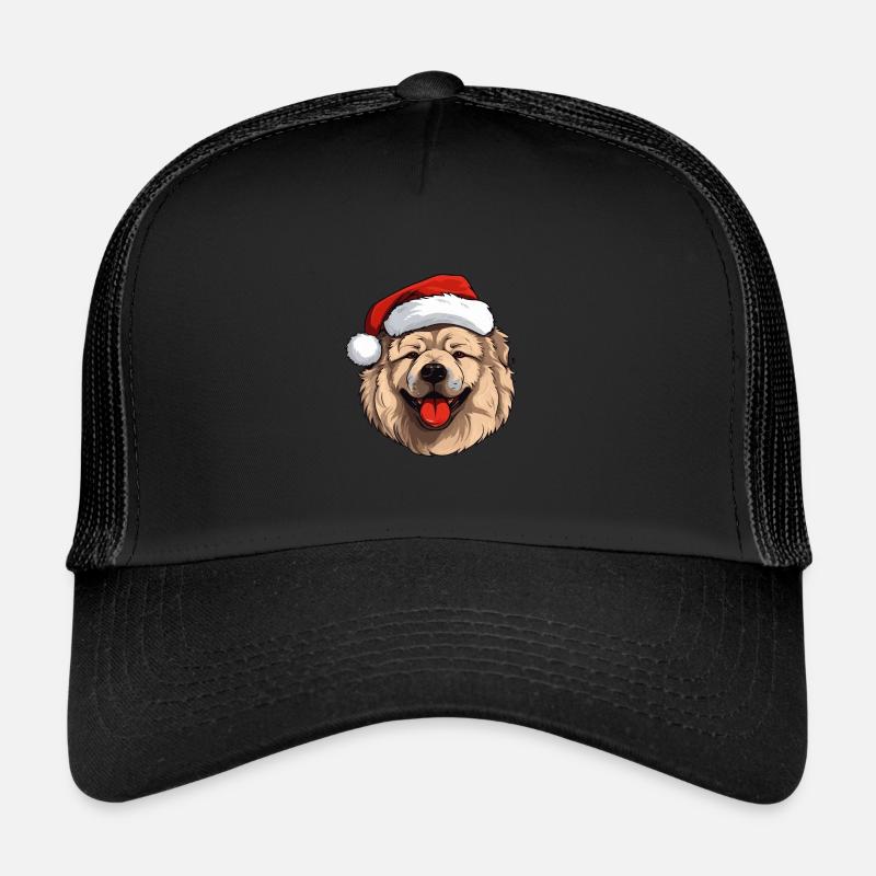Chow Chow Dog tête de Noël Casquette trucker 