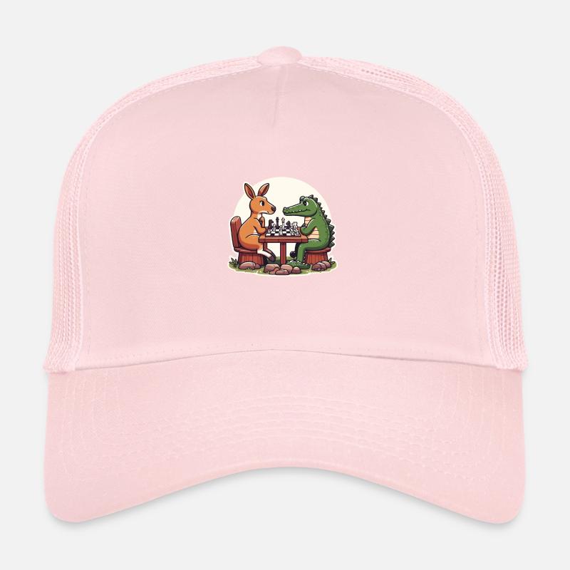 Kangaroo vs Crocodile: A Fun Chess Design Trucker Cap