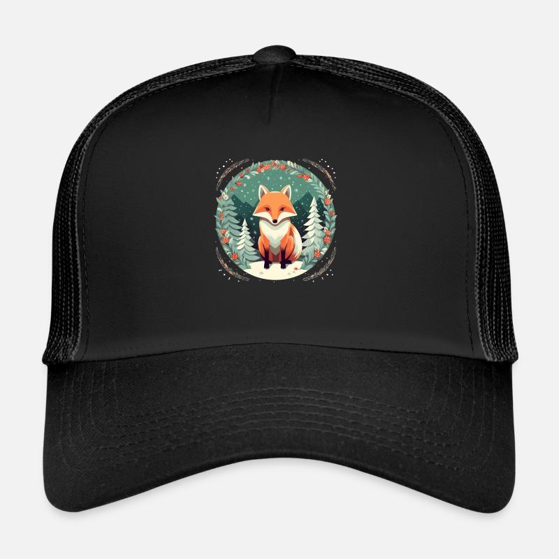 Fox Avec des éléments de Noël, Love Foxes Casquette trucker 