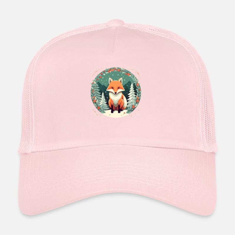 Fox Avec des éléments de Noël, Love Foxes Casquette trucker 