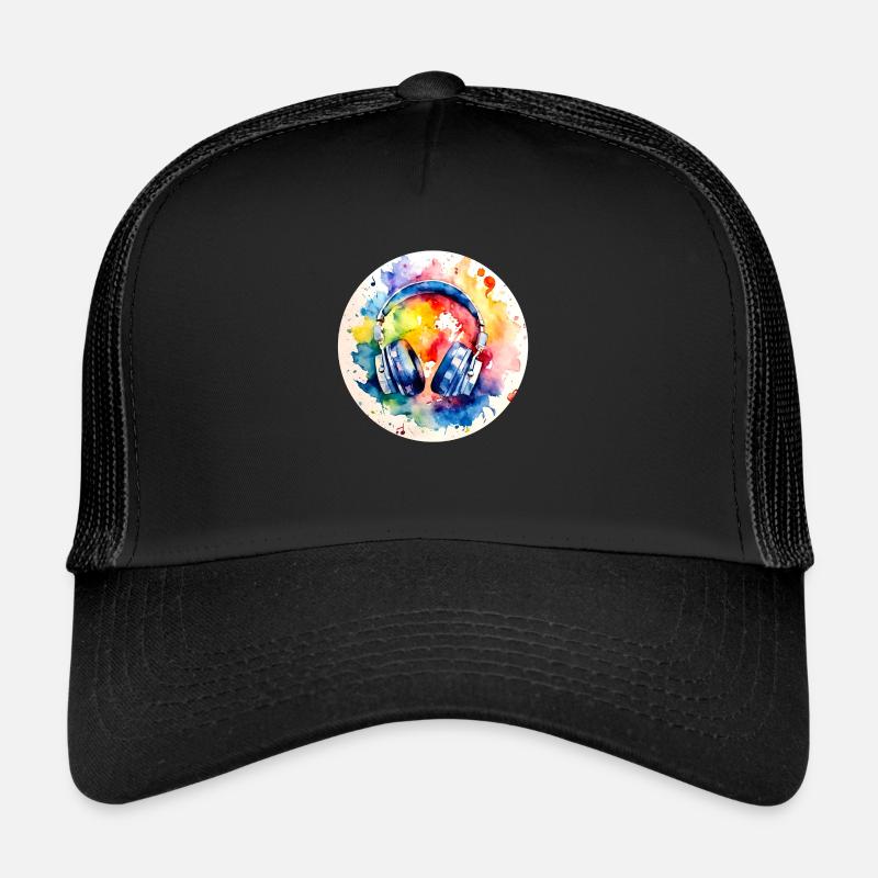 Bunte Kopfhörer Musik Trucker Cap
