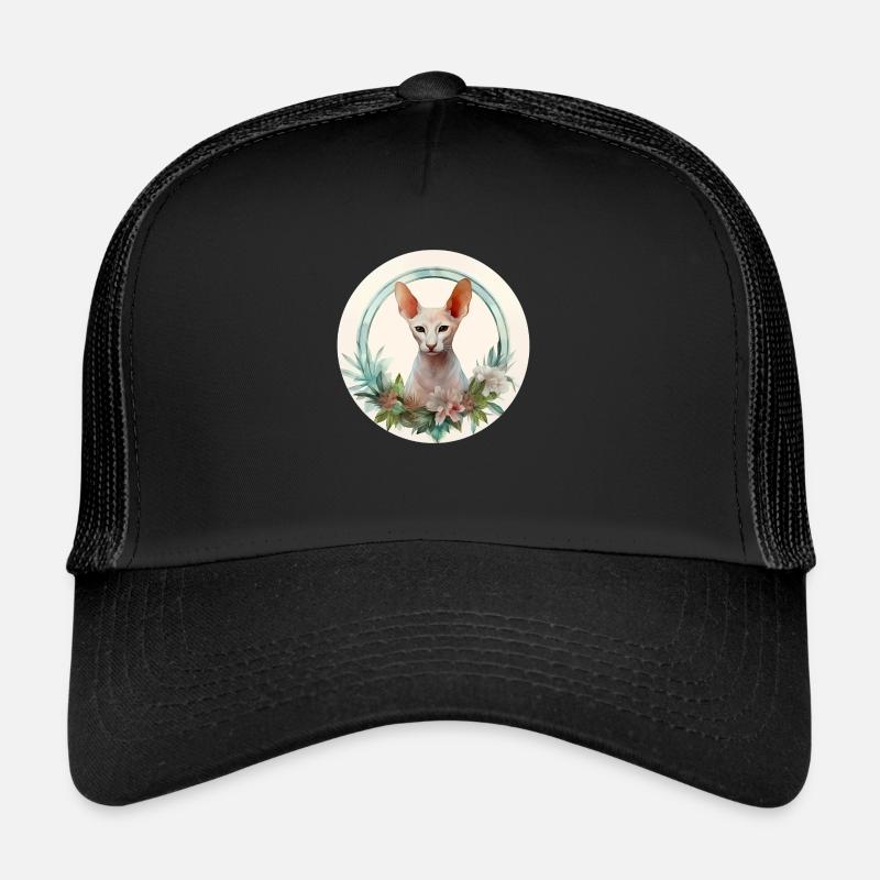 Chat Oriental à poil court Style Boho, chats d’amour Casquette trucker 