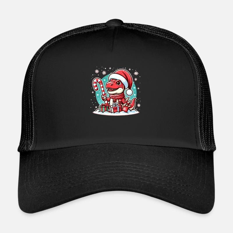Christmas Red Dinosaur Trucker Cap