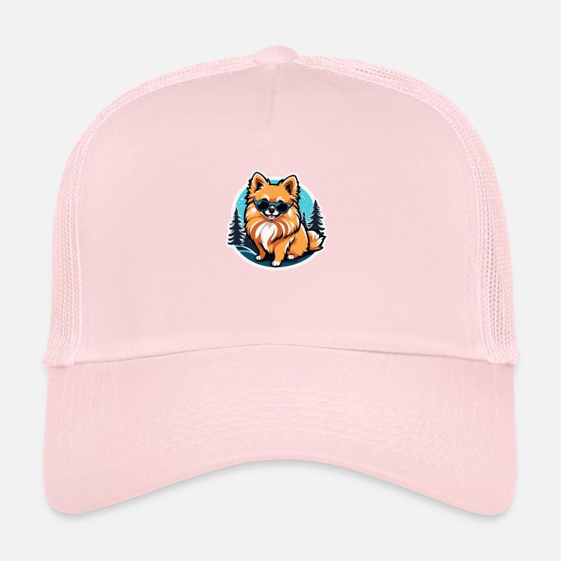 Pomeranian Christmas Drawing Trucker Cap