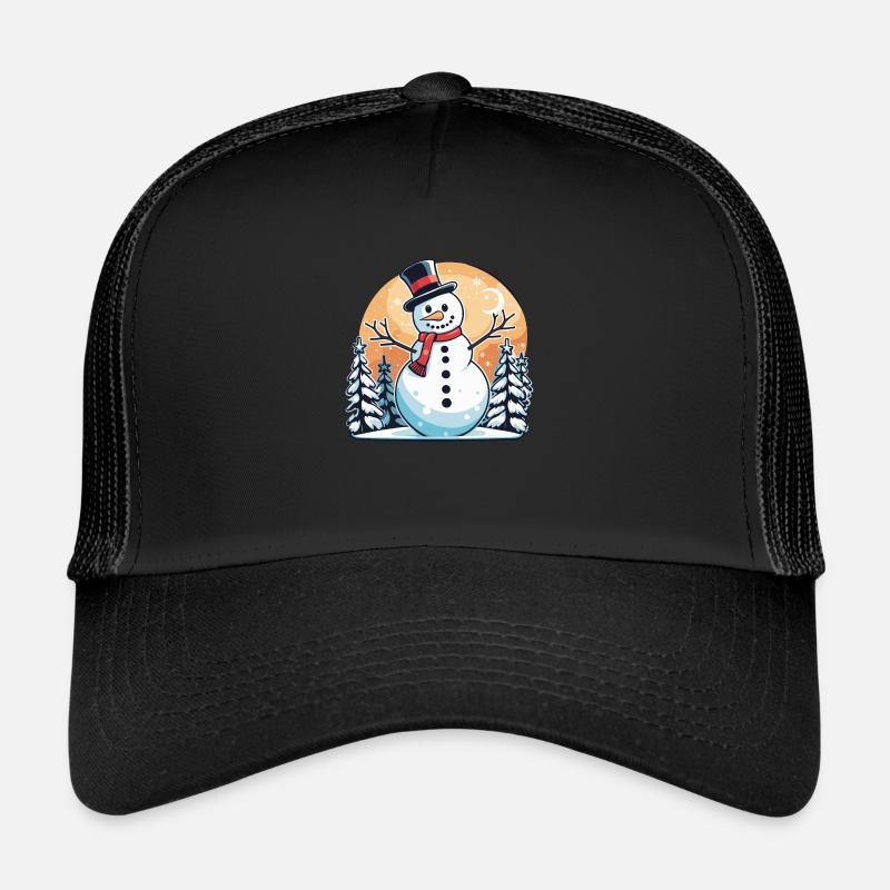 Dessin de Noël bonhomme de neige Casquette trucker 