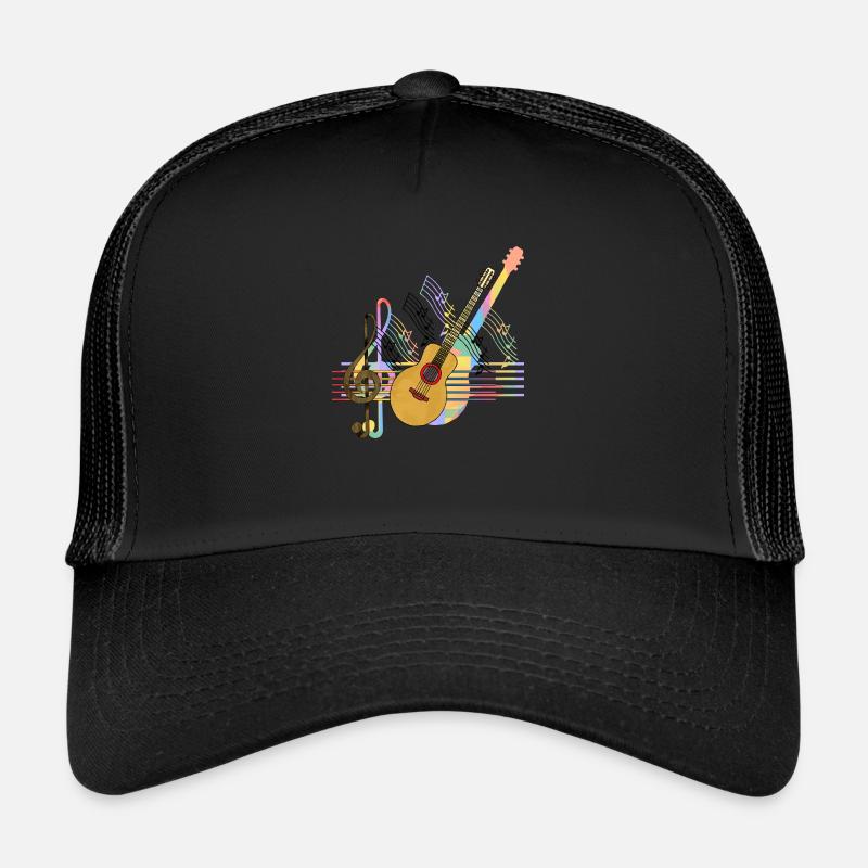 Gitarre - Trucker Cap - Schwarz/Schwarz