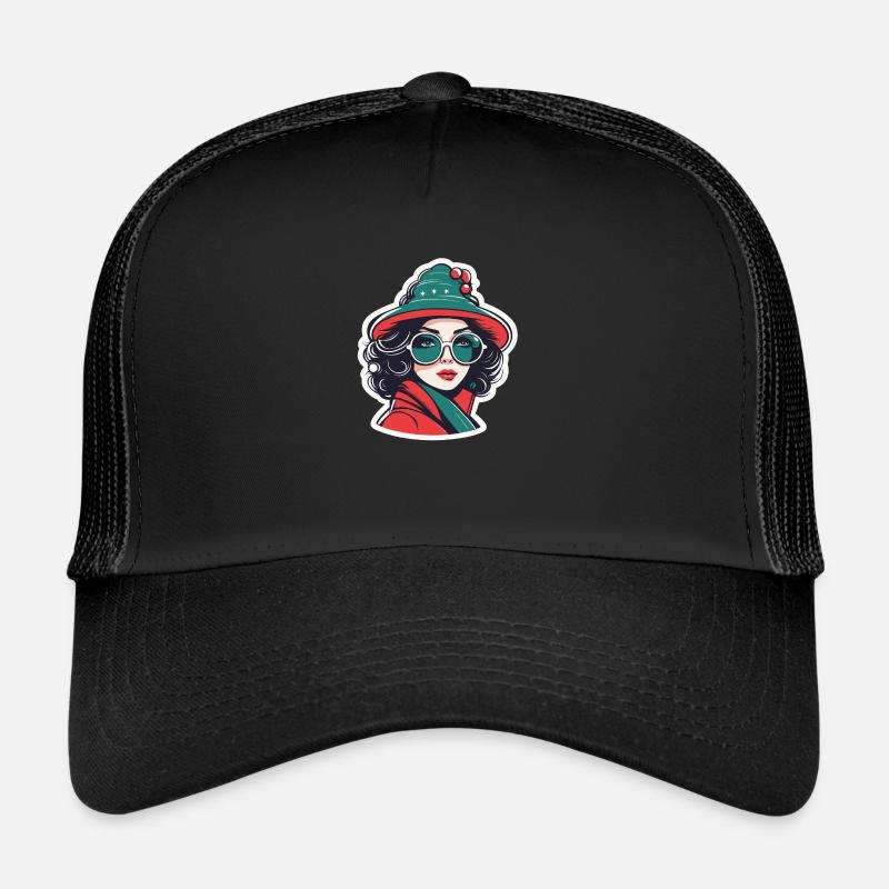 Illustration de Noël fille Casquette trucker 