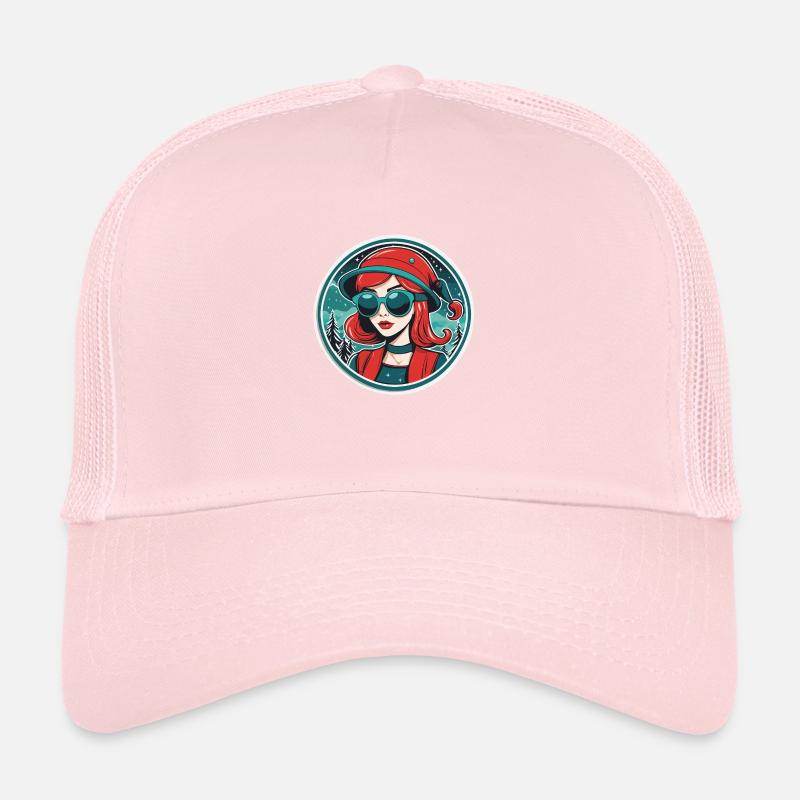 Illustration de Noël fille Casquette trucker 