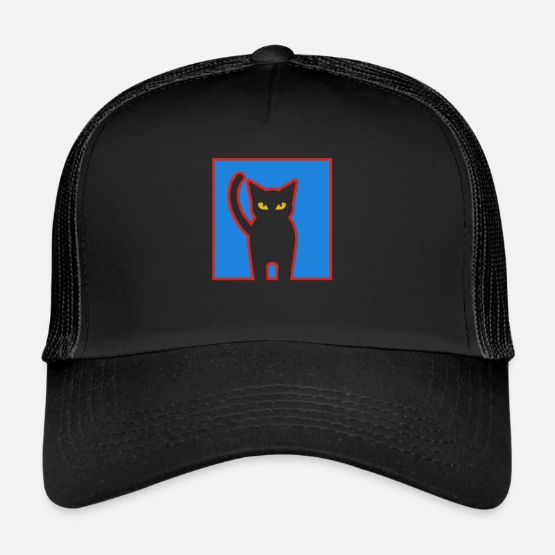 Katze - Trucker Cap - Schwarz/Schwarz