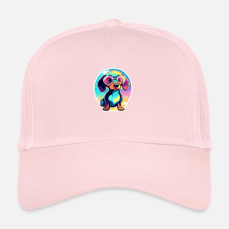 Illustration de chien teckel Casquette trucker 