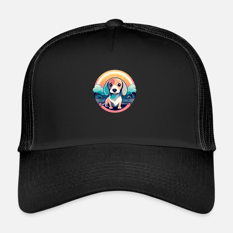 Dachshund Dog Illustration Trucker Cap