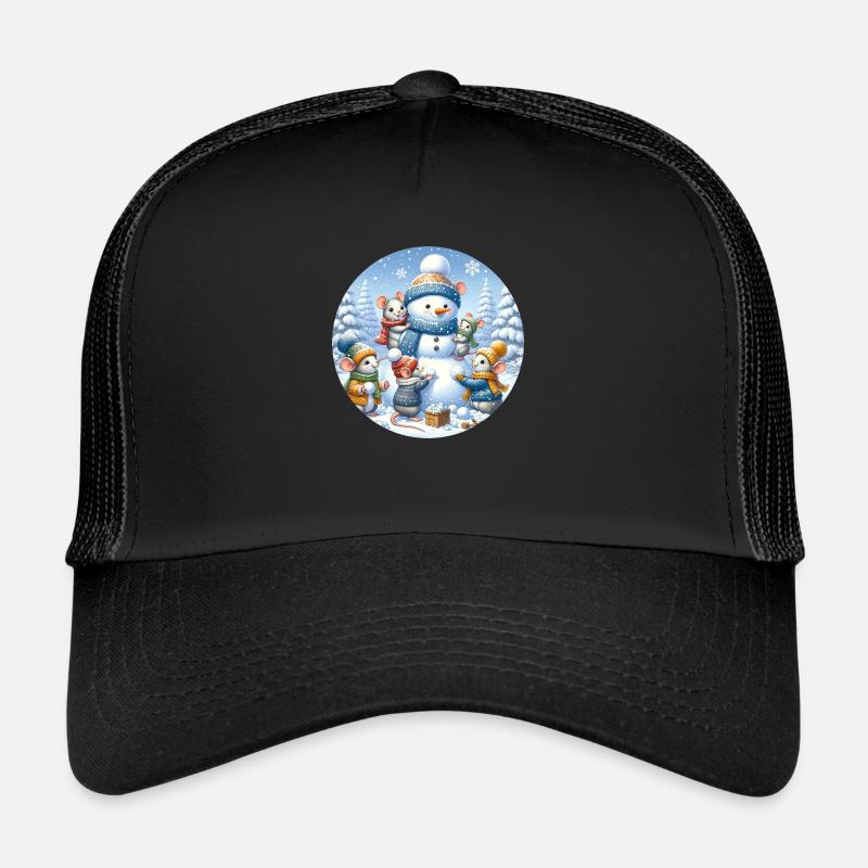 Mäuse bauen Schneemann Trucker Cap
