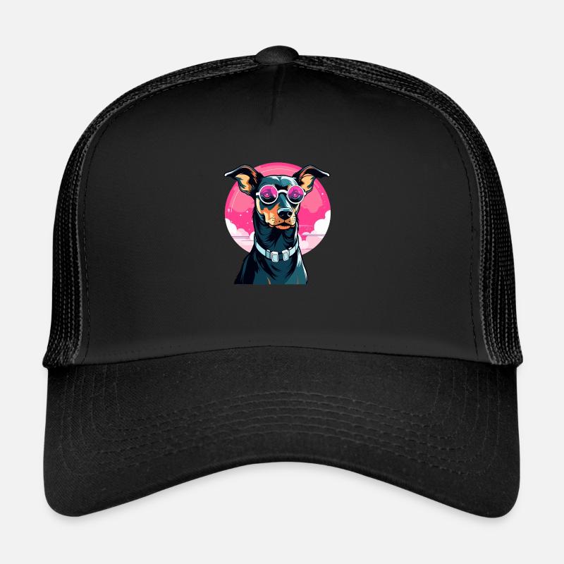 Dobermann Hund Zeichnung Trucker Cap