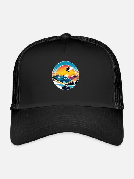 snowboard neige et ski - Casquette trucker  - noir/noir - Devant